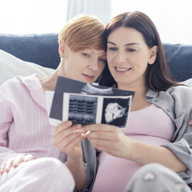 Expectant parents preparing for birth with DoulaCare support